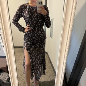 Veronica Beard long sleeve brown dress